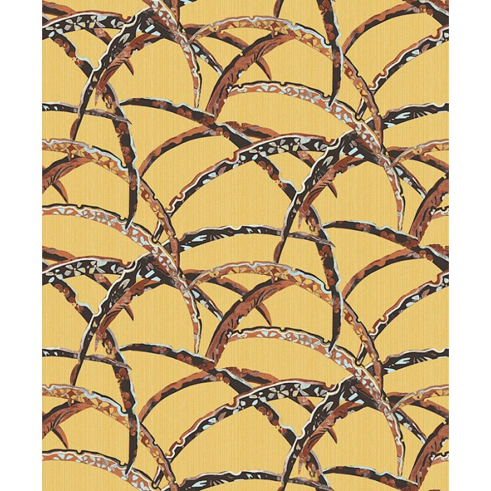 Papeldecor|Tapete im orientalischen Stil, chilenisch-japanisches Design mit gelbem Hintergrund|Tapeten