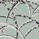 Papeldecor|Modern Japanese wallpaper inspired by hot chili pepper pods, green background|Wallpaper