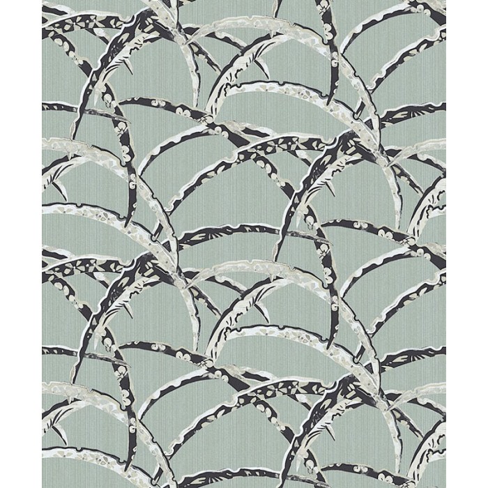 Papeldecor|Papier peint japonais moderne inspiré par des gousses de piment, fond vert|Papier Peint