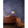 Papeldecor|Papier peint fleurs petites style oriental fond bleu|Papier Peint