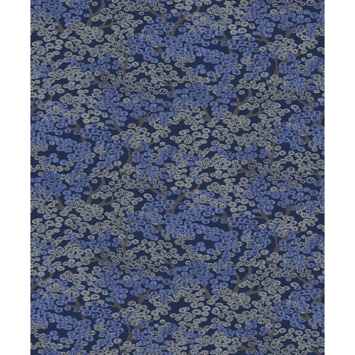 Papeldecor|Papier peint fleurs petites style oriental fond bleu|Papier Peint