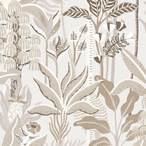 Papeldecor|Papier Peint tropical plantes bambou doré brillant|Papier Peint
