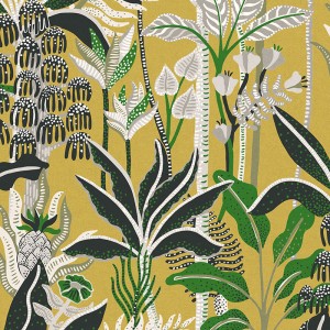 Papeldecor|Papier peint floral vintage beige doré|Papier Peint