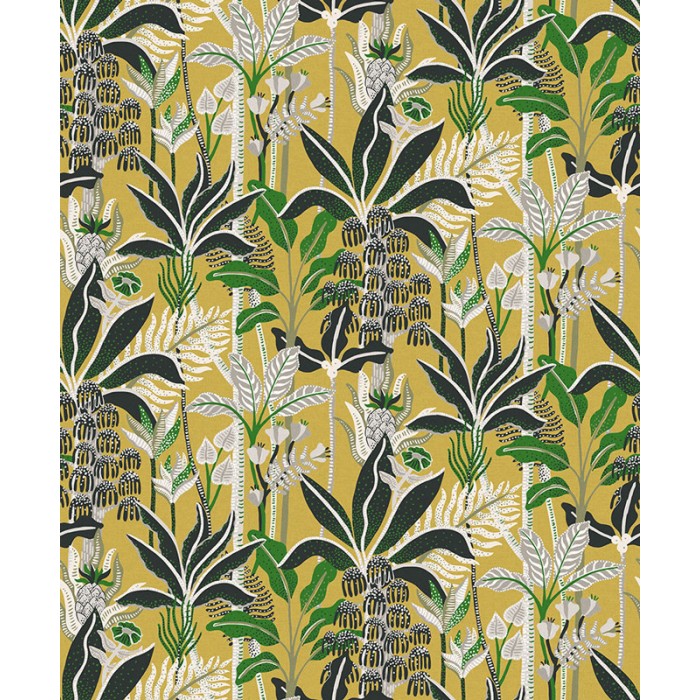 Khroma|Papel Pintado palmeras tropicales fondo amarillo|Papel Pintado
