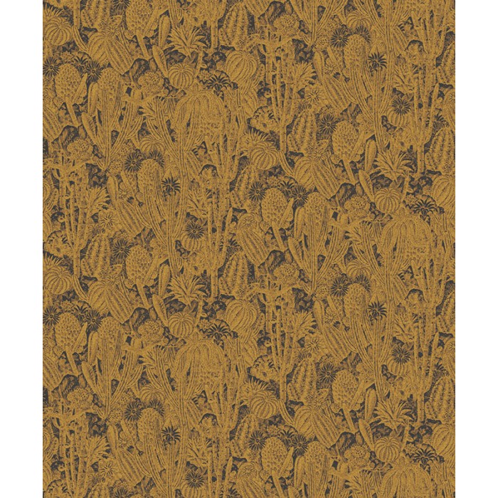 Khroma|Papier peint cactus dorés et noirs métallisées|Papier Peint
