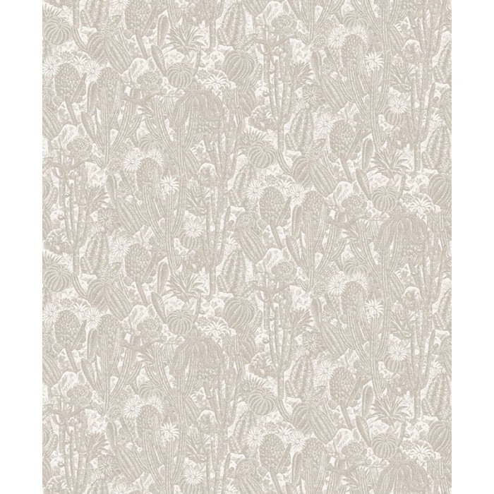 Khroma|Beige cactus Wallpaper with embossed texture|Wallpaper