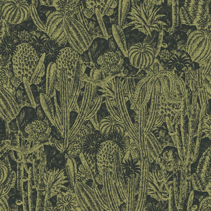 Papel Pintado cactus verdes con dorados metalizados - Khroma Havana HAV204