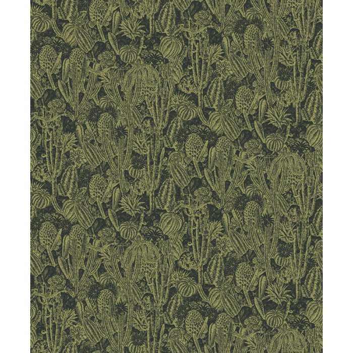 Khroma|Green cactus Wallpaper with golden metallic highlights|Wallpaper
