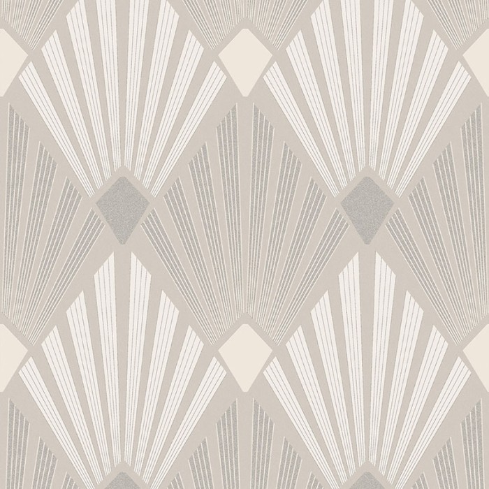 Papel Pintado diseño Art Deco beige champán metalizado - Khroma Havana HAV402