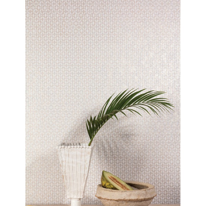 Khroma|Art-Déco-Tapete kleine Rauten Crème|Tapeten