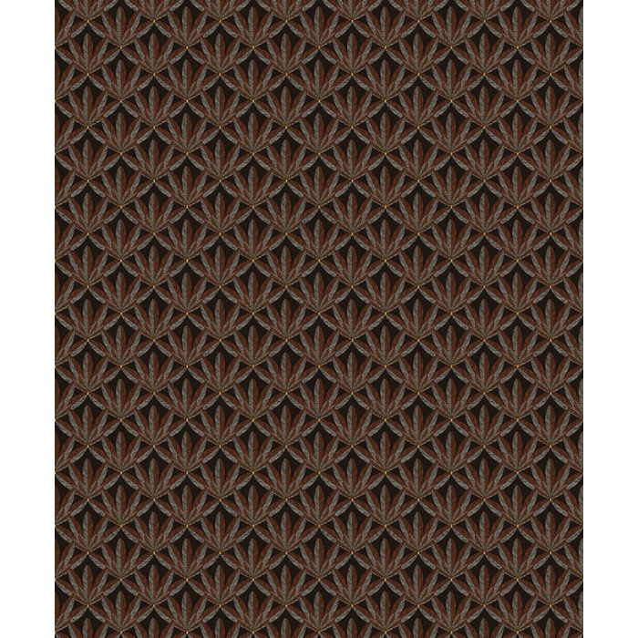 Khroma|Papel Pintado hojas de palmera negro y bronce metalizado|Papel Pintado