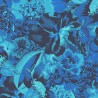 Khroma|Papier peint floral avec fruits exotiques tons bleus|Papier Peint