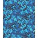 Khroma|Papier peint floral avec fruits exotiques tons bleus|Papier Peint