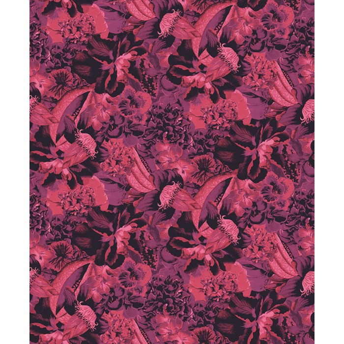 Khroma|Papel Pintado flores grandes de frutales exóticos rojos y púrpura|Papel Pintado