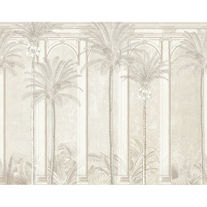 Khroma|Papier panoramique Havana palmiers tropicaux beige|Panoramiques