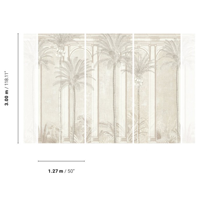 Khroma|Papier panoramique Havana palmiers tropicaux beige|Panoramiques