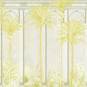 Casamance|Mural pared palmeras tropicales verde azul estilo tropical clásico|Murales de Pared
