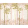 Khroma|Mural de pared tropical palmeras Havana tonos rosados|Murales de Pared