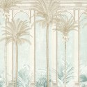 Khroma|Papier panoramique tropical palmiers Havana vert et brun|Panoramiques