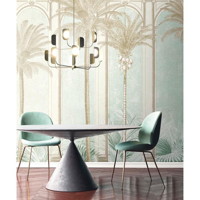 Khroma|Wallmural tropical Havana palms in green and brown|Wallmurals