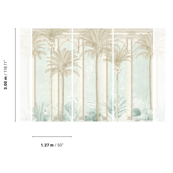 Khroma|Wallmural tropical Havana palms in green and brown|Wallmurals