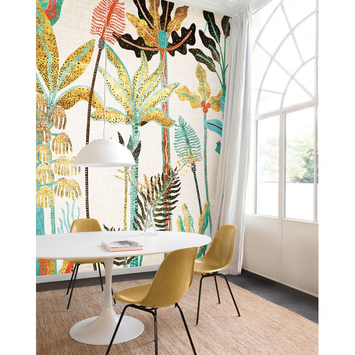 Khroma|Mural de pared palmeras tropicales multicolor|Murales de Pared