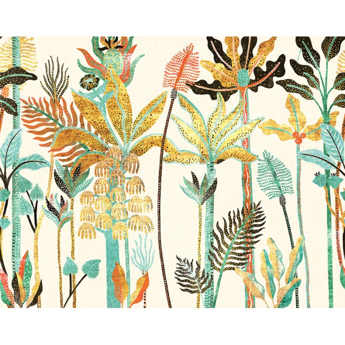 Khroma|Papier panoramique palmiers tropicaux multicolores|Panoramiques