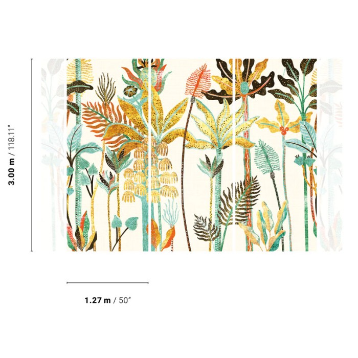 Khroma|Papier panoramique palmiers tropicaux multicolores|Panoramiques