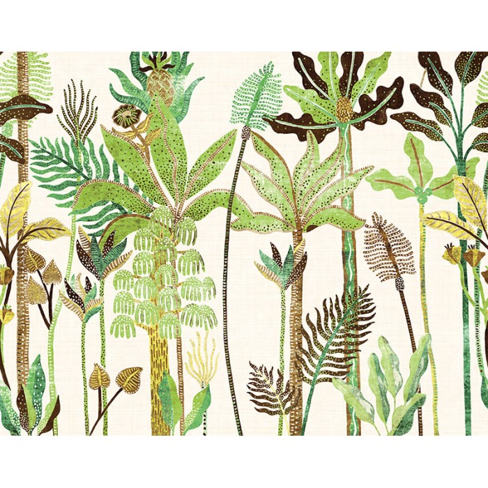 Mural de pared paisaje tropical minimalista con palmeras verdes - Khroma Havana DGHAV20212223