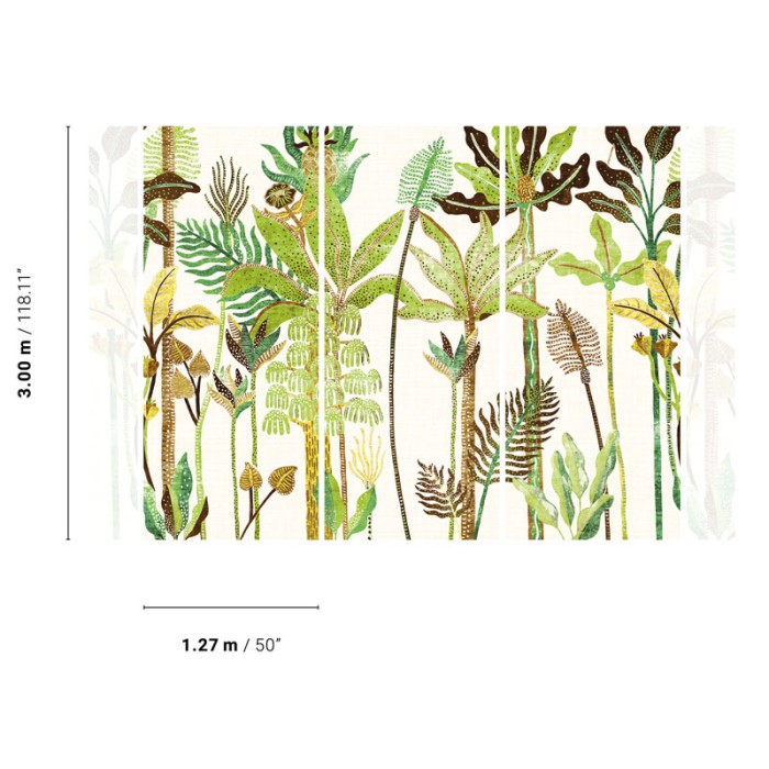 Khroma|Papier panoramique paysage tropical minimaliste palmiers verts|Panoramiques