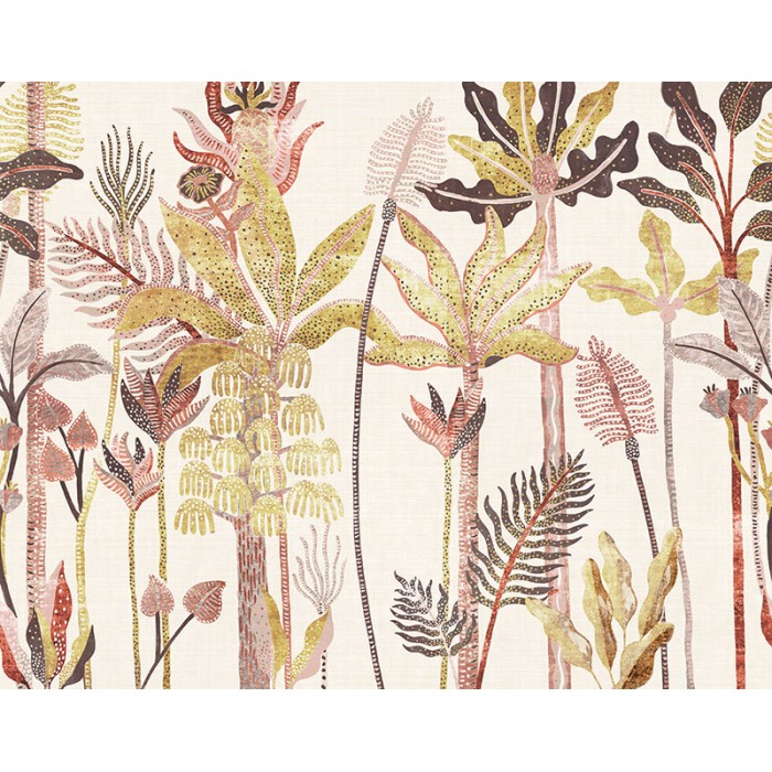 Khroma|Wallmural tropical pink tones with Caribbean palms|Wallmurals