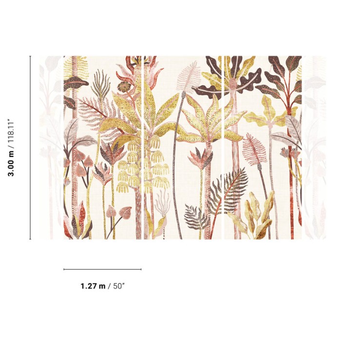 Khroma|Wallmural tropical pink tones with Caribbean palms|Wallmurals