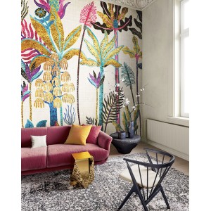 Grandeco|Floral cumaru leaves gray wallpaper|Wallpaper 2