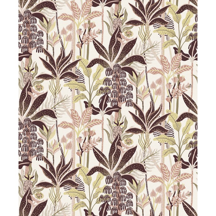 Papeldecor|Papier peint élégant à motif tropical avec des palmiers aux tons roses|Papier Peint