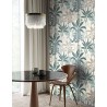 Papeldecor|Papier peint imprimé tropical frais avec des palmiers verts et un fond blanc|Papier Peint