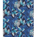 Papeldecor|Papel pintado floral frutas tropicales azul acuarela|Papel Pintado