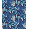 Papeldecor|Papel pintado floral frutas tropicales azul acuarela|Papel Pintado