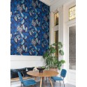 Papeldecor|Papier peint fruits tropicaux bleus aquarelle|Papier Peint