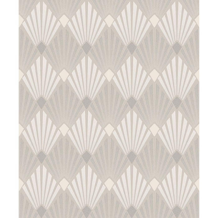 Papeldecor|Papier peint élégant au design de style art déco, tons beige champagne métallisé|Papier Peint