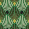 Papeldecor|Modernes Art-Deco-Tapetenmuster in Grün und Silber Metallic|Tapeten