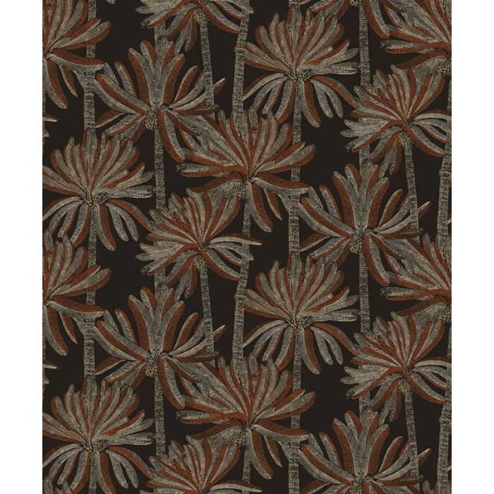 Papeldecor|Tapete Karibikpalmen Gold auf schwarzem Hintergrund|Tapeten