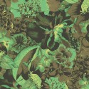 Papeldecor|Papier peint fleurs luxuriantes et fruits exotiques vert-brun|Papier Peint