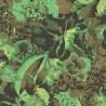 Papeldecor|Papier peint fleurs luxuriantes et fruits exotiques vert-brun|Papier Peint