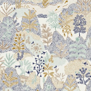Borastapeter|Papier peint fleurs sauvages vert|Papier Peint