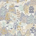 Khroma|Papier peint paysage style arabesque bleu et doré|Papier Peint