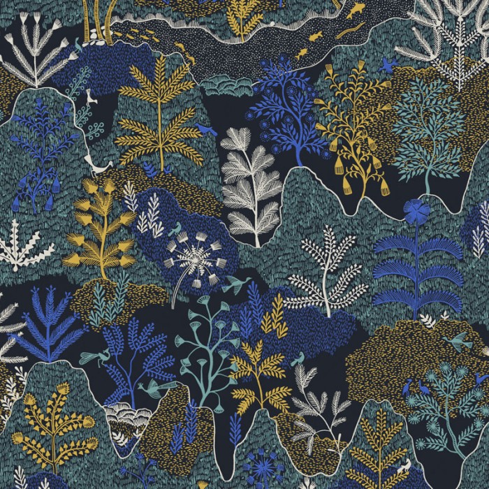 Khroma|Papel Pintado paisaje oriental azul estilo Mil y Una Noches|Papel Pintado