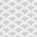 Khroma|Papel Pintado abanicos blancos estilo Art Deco en plata|Papel Pintado