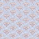 Khroma|Papel Pintado abanicos brocado arabesco azul y blanco|Papel Pintado