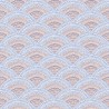Khroma|Papel Pintado abanicos brocado arabesco azul y blanco|Papel Pintado