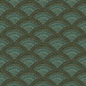 Khroma|Embossed fan Wallpaper in turquoise blue and yellow|Wallpaper